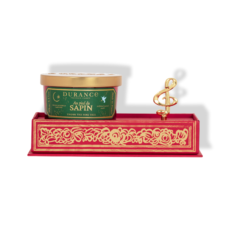 Coffret Boite a Musique et Bougie Sapin